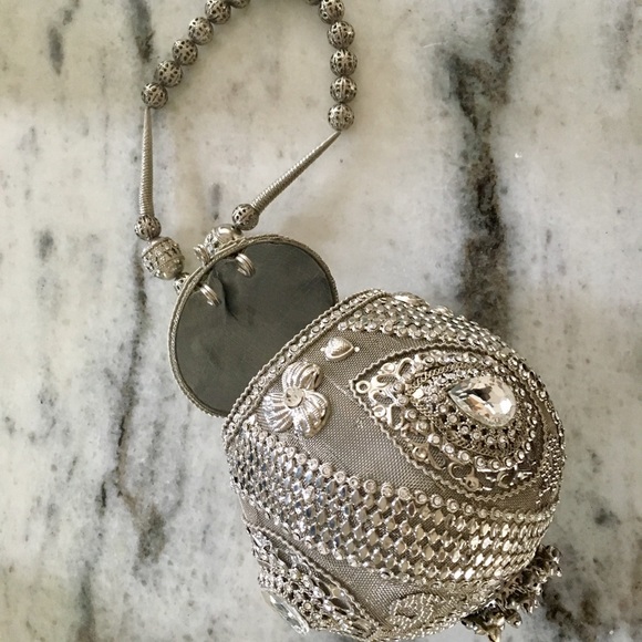 Indian Bridal Silver metal purse